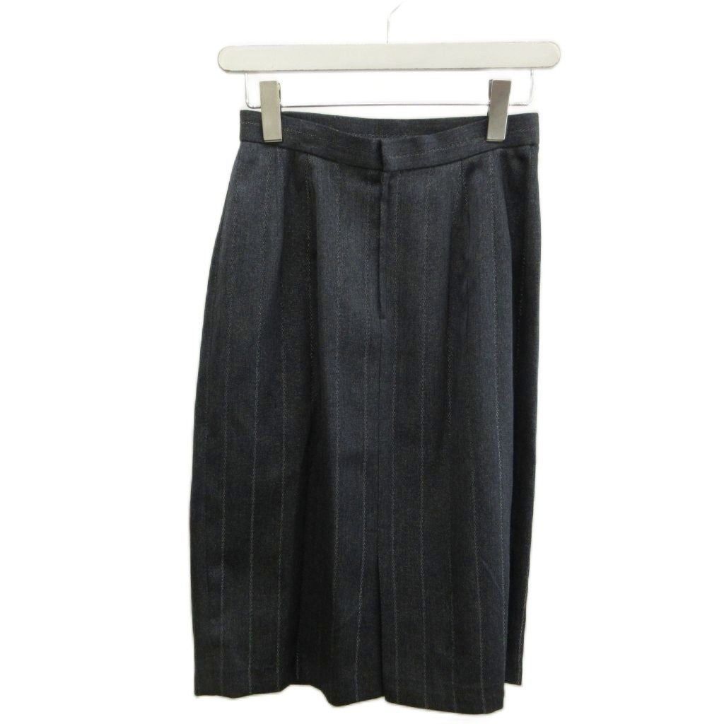 ランバン LANVIN セットアップ ジャケット タイトスカート ひざ丈 グレー ストライプ柄 ノーカラー 長袖 ダブルブレスト /SH ■GY99 ランバン LANVIN セットアップ ジャケット タイトスカート ひざ丈 グレー ストライプ柄 ノーカラー 長袖 ダブルブレスト /SH ■GY99
