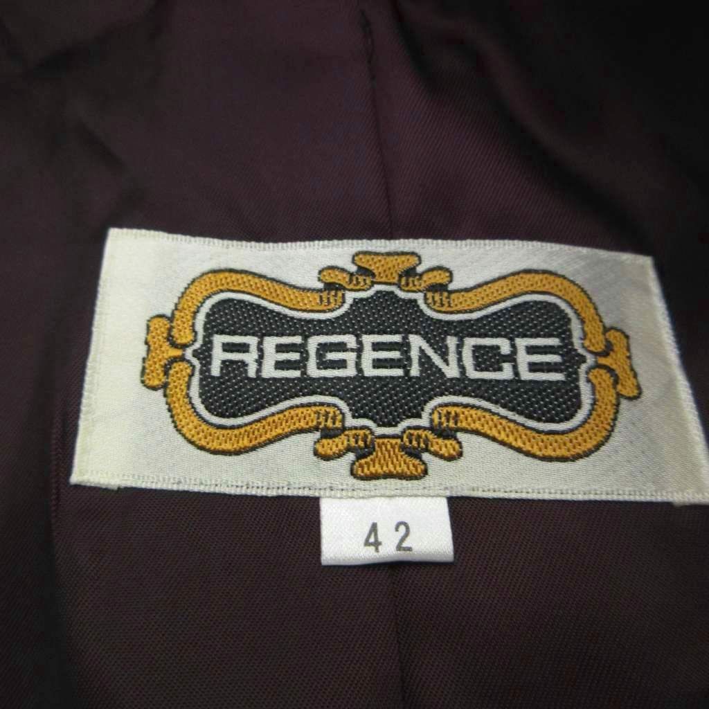 レジァンス REGENCE カシミヤロングコート カシミヤ 42 ダークパープル 無地 シングルブレスト 長袖 /SH ■GY99