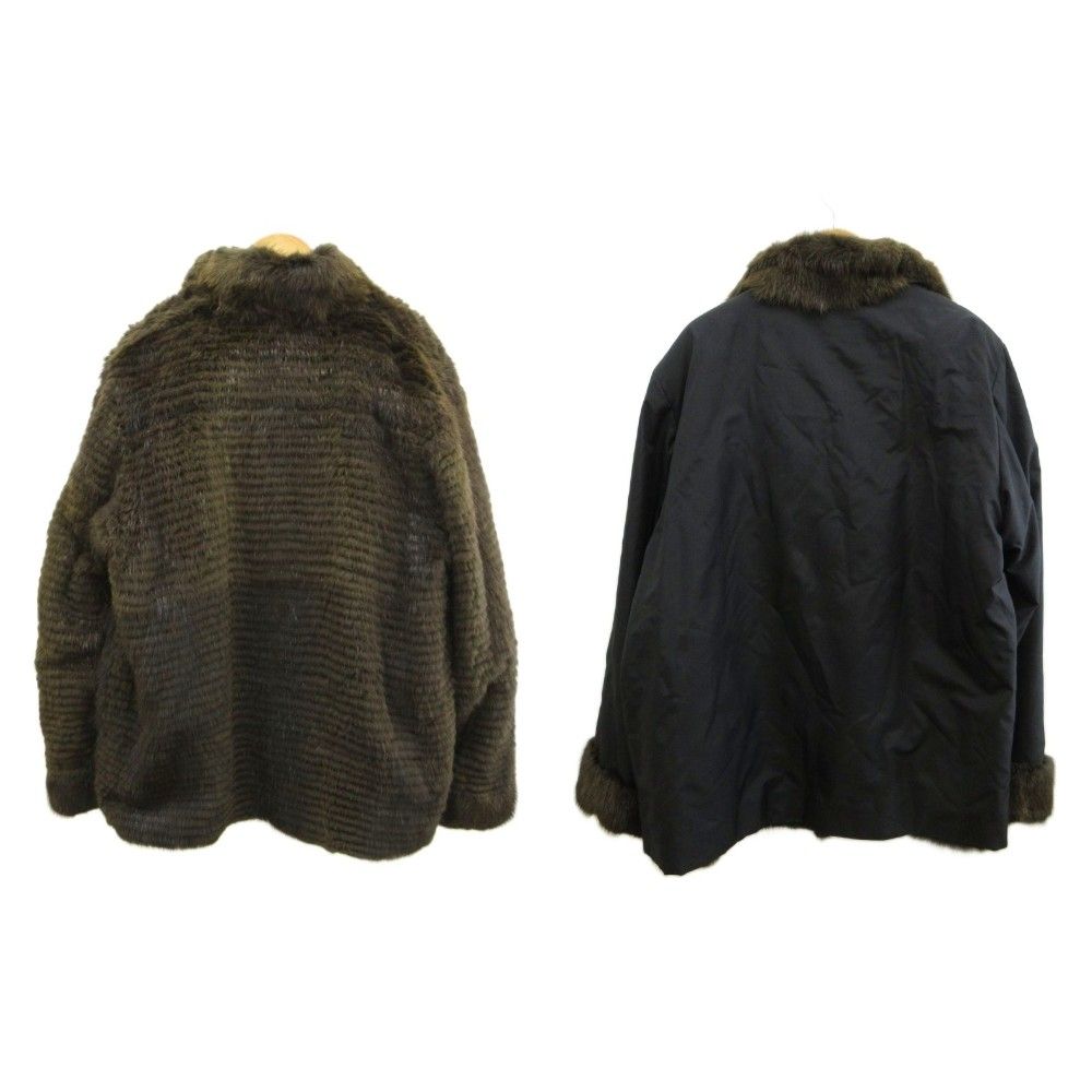 レジァンス REGENCE 毛皮ジャケット 38 黒 ブラック 茶 ブラウン ファー襟 長袖 リバーシブル /SH ■GY99 レジァンス REGENCE 毛皮ジャケット 38 黒 ブラック 茶 ブラウン ファー襟 長袖 リバーシブル /SH ■GY99