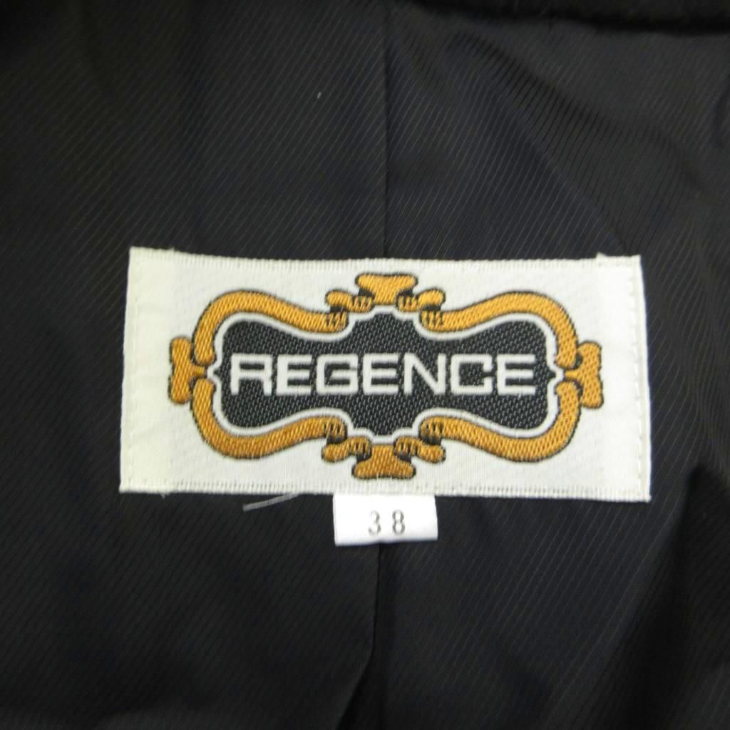 レジァンス REGENCE 毛皮カシミヤロングコート カシミヤ 38 黒 ブラック ファー襟 長そで ボタン留め /SH ■GY99