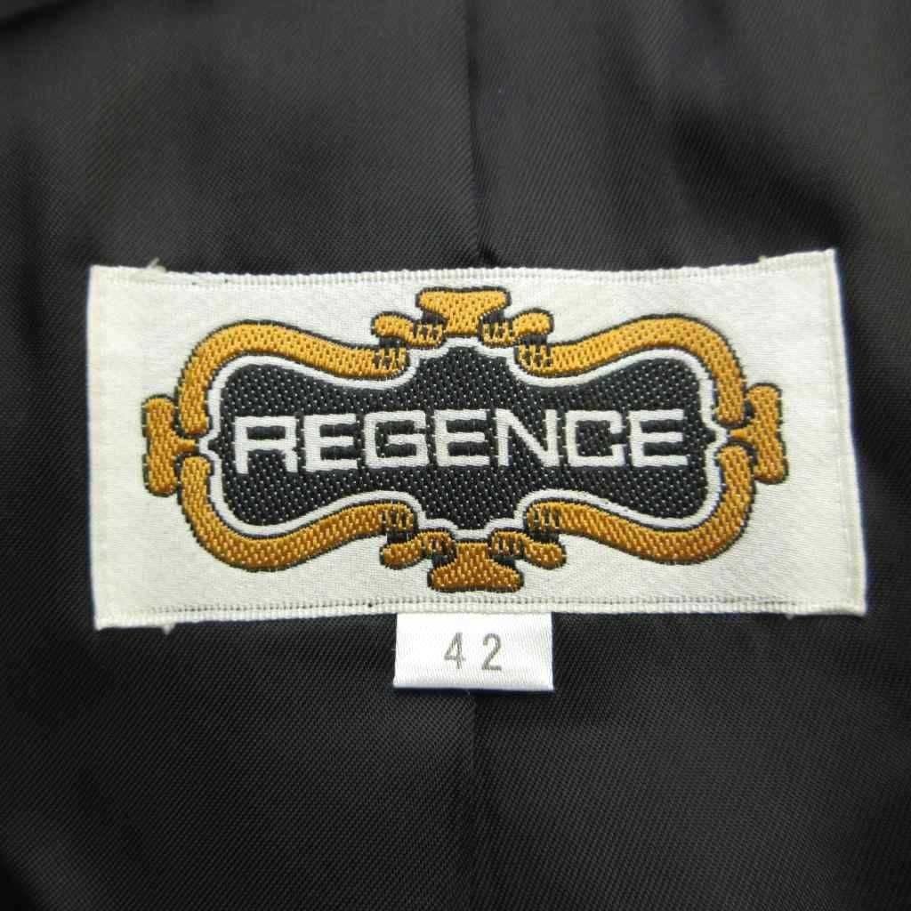 レジァンス REGENCE 毛皮ファーコート カシミヤ 42 ダークグレー ファー襟 長袖 /SH ■GY99