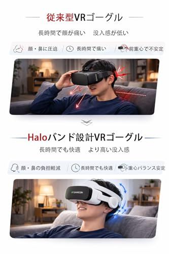VRゴーグル スマホ用【顔への圧迫を軽減するHaloバンド】Bluetoothヘッドホン一体型 120°広角 瞳距/焦点調整 近視600度まで対応 4.7~7.0インチ iPhone/Android 映画・VR動画鑑賞に最適mt 505d290c VRゴーグル スマホ用【顔への圧迫を軽減するHaloバンド】Bluetoothヘッドホン一体型 120°広角 瞳距/焦点調整 近視600度まで対応 4.7~7.0インチ iPhone/Android 映画・VR動画鑑賞に最適mt 505d290c