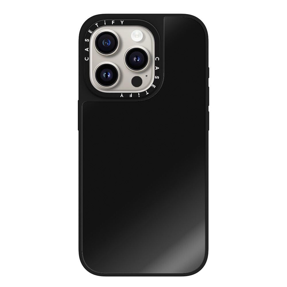 CASETiFY ミラー iPhone 15 Pro ケース [鏡面(スマホカバー) / MagSafe対応/指紋防止] - ブラック (ブラックバンパー)mt b9ccd8c4