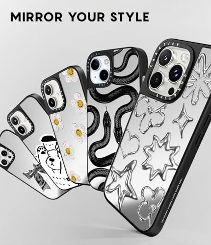 CASETiFY ミラー iPhone 15 Pro ケース [鏡面(スマホカバー) / MagSafe対応/指紋防止] - ブラック (ブラックバンパー)mt b9ccd8c4