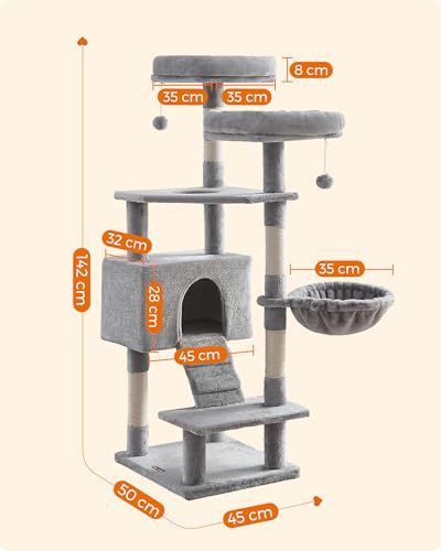 FEANDREAキャットタワー 大型猫 据え置き 猫タワー 多頭飼い 大型ハンモック 爪とぎ 頑丈 142cm PCT160W01mt 482b5adc FEANDREAキャットタワー 大型猫 据え置き 猫タワー 多頭飼い 大型ハンモック 爪とぎ 頑丈 142cm PCT160W01mt 482b5adc