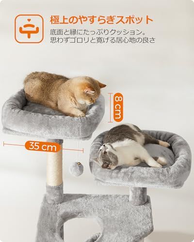 FEANDREAキャットタワー 大型猫 据え置き 猫タワー 多頭飼い 大型ハンモック 爪とぎ 頑丈 142cm PCT160W01mt 482b5adc FEANDREAキャットタワー 大型猫 据え置き 猫タワー 多頭飼い 大型ハンモック 爪とぎ 頑丈 142cm PCT160W01mt 482b5adc