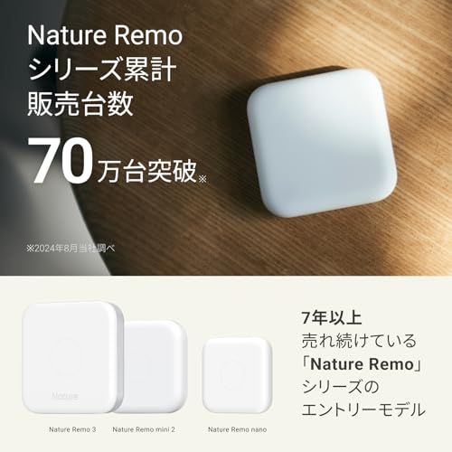 【Echoから家電を音声操作】Nature Remo nano ネイチャーリモ スマートリモコン スマホからリモコン操作 いつもの家電操作を効率化 Alexa/Google Home/Siri対応 Remo-5W1Ju