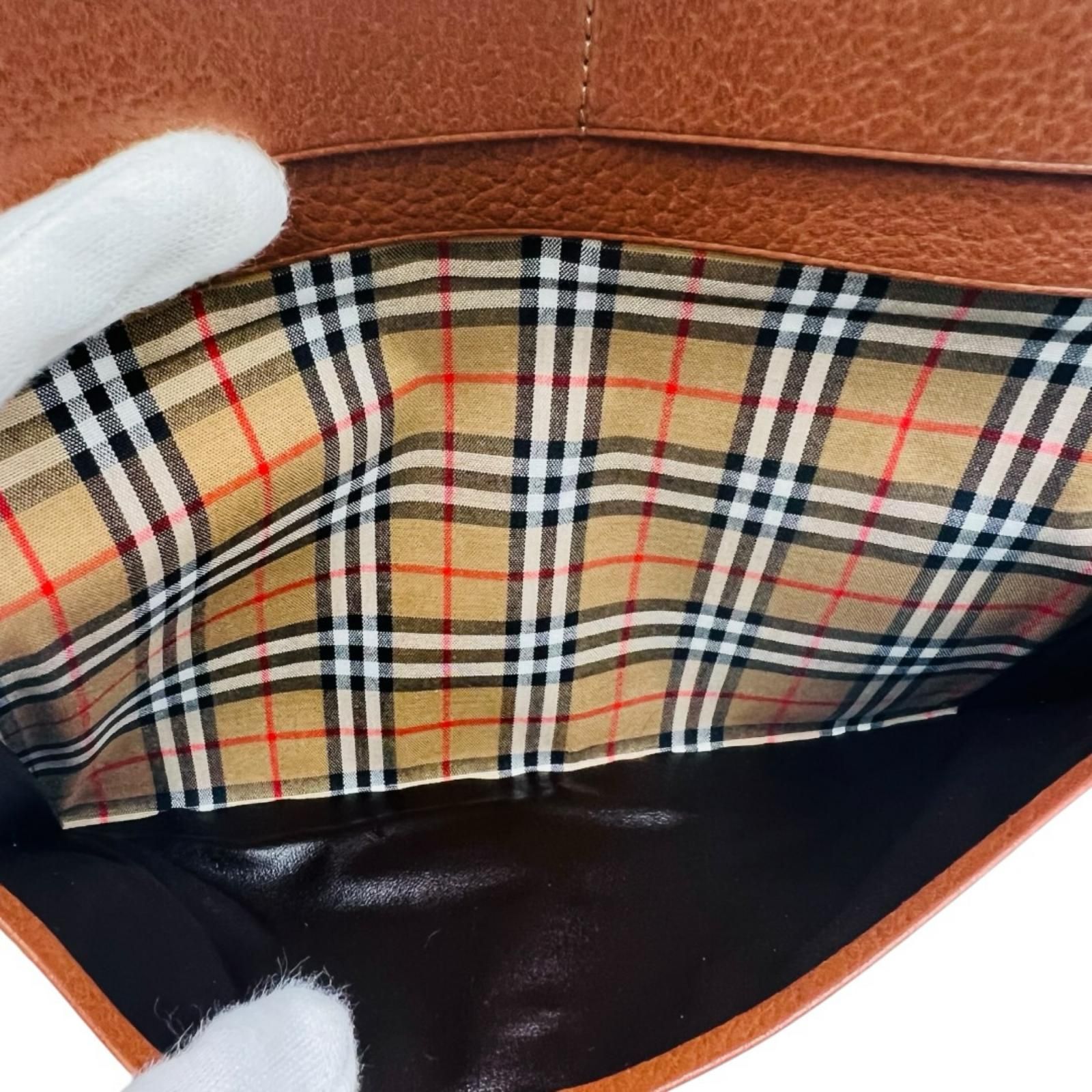 BURBERRY バーバリー　カードケース　札入れ　財布　レザー　ブラウン　茶色　ノバチェック