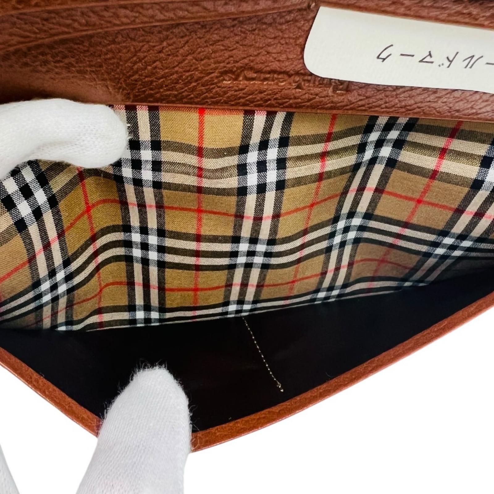 BURBERRY バーバリー　カードケース　札入れ　財布　レザー　ブラウン　茶色　ノバチェック