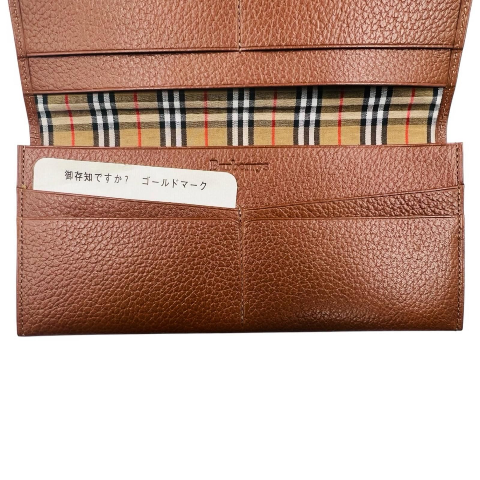 BURBERRY バーバリー　カードケース　札入れ　財布　レザー　ブラウン　茶色　ノバチェック