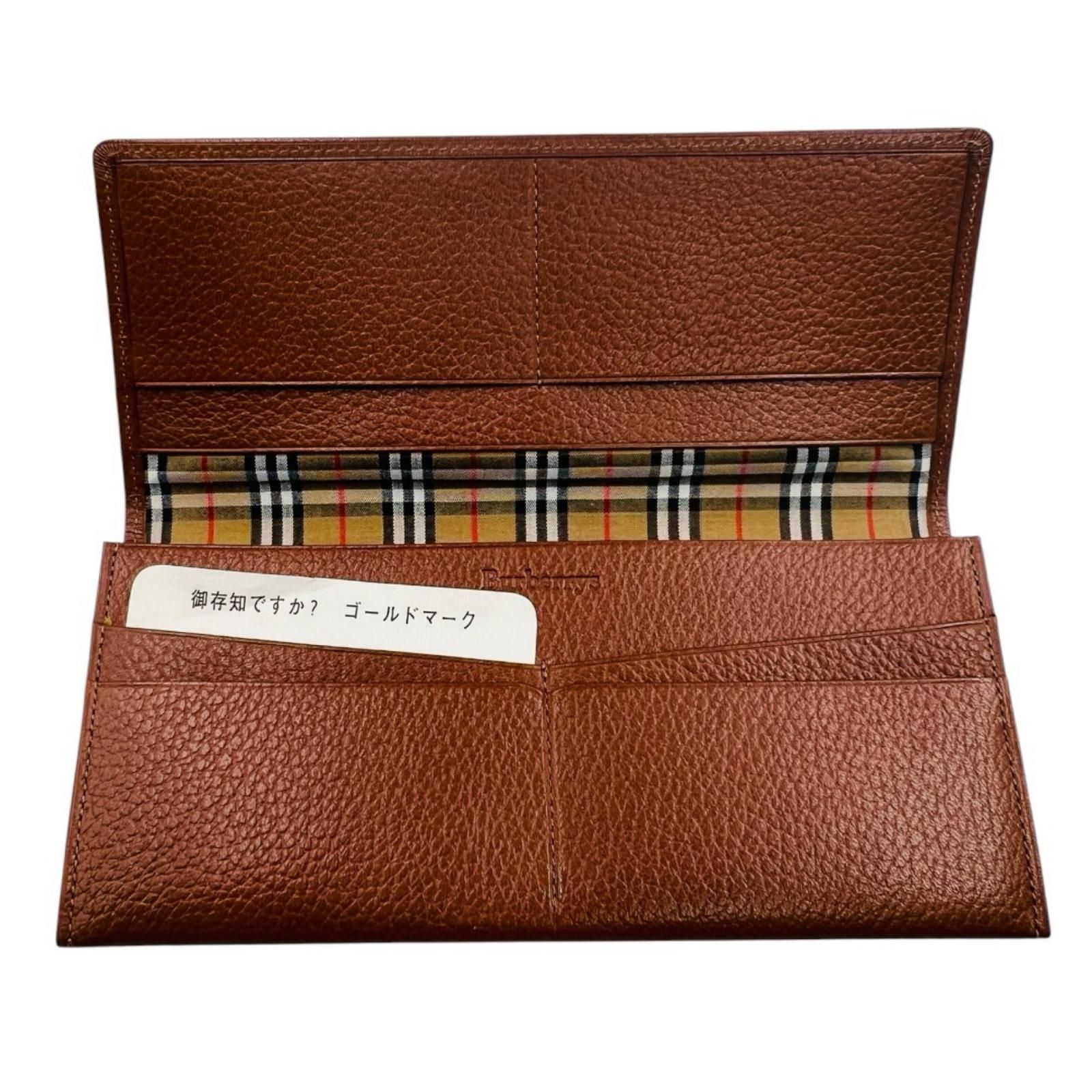 BURBERRY バーバリー　カードケース　札入れ　財布　レザー　ブラウン　茶色　ノバチェック