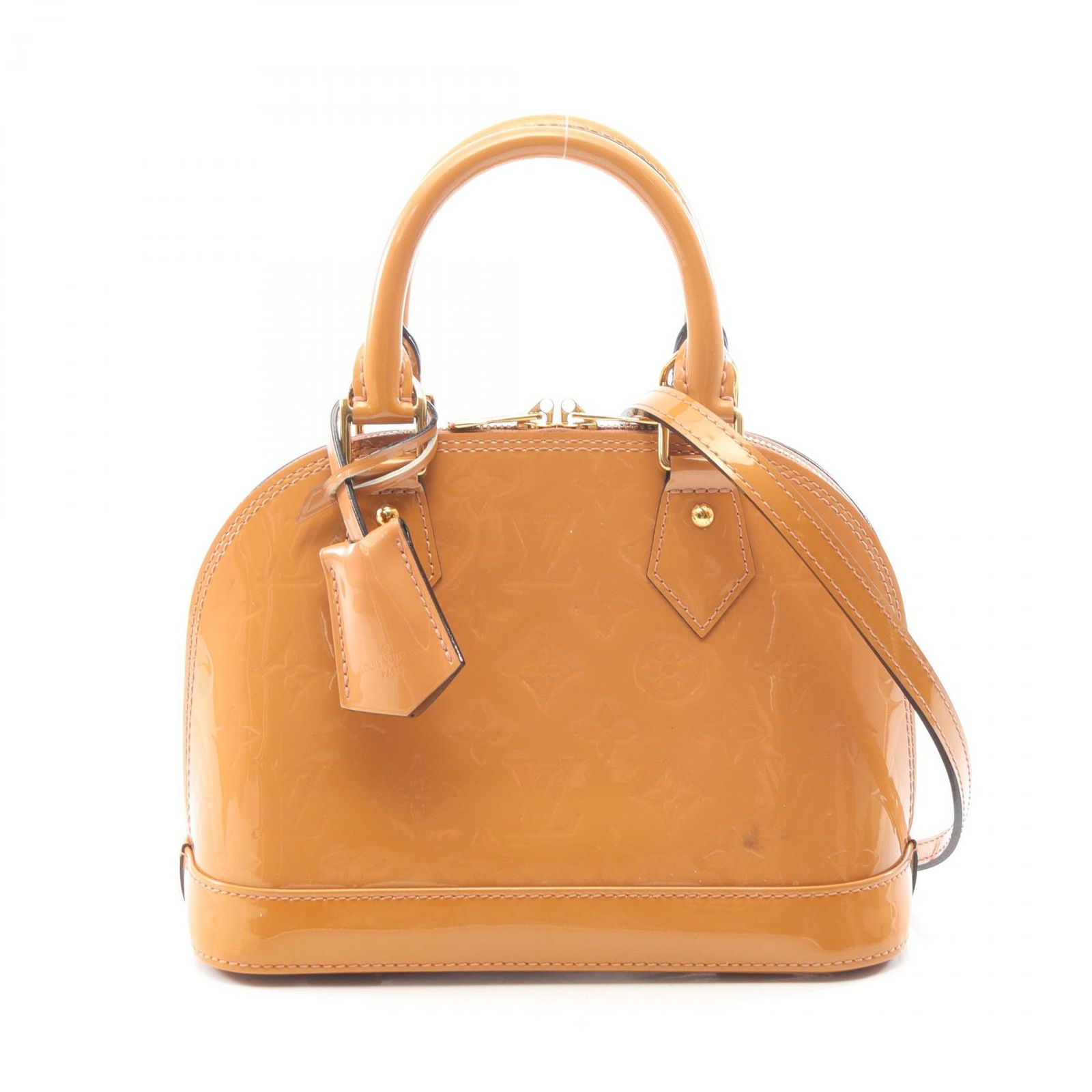 LOUIS VUITTON ルイ・ヴィトン アルマBB モノグラムヴェルニ ローズヴェルール 2WAY ハンドバッグ