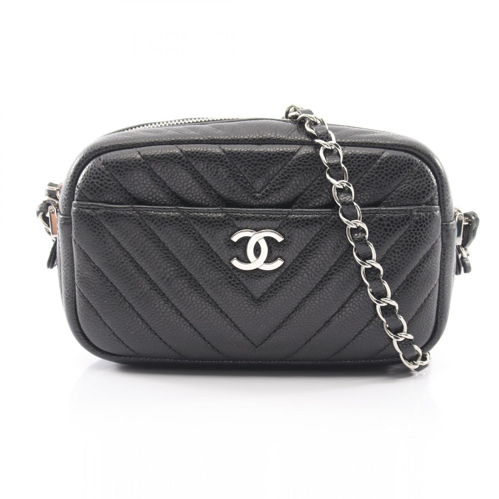 CHANEL シャネル シェブロン Vステッチ ミニ カメラバッグ ショルダーバッグ