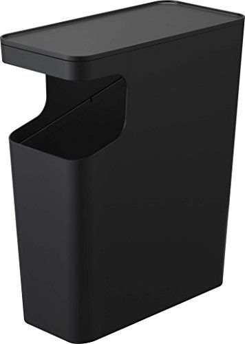 山崎実業(Yamazaki) ダストボックス & サイドテーブル ブラック W38×D18.5×H45cm タワー tower ゴミ箱 ナイトテーブル 3989/ 6b2cf53d
