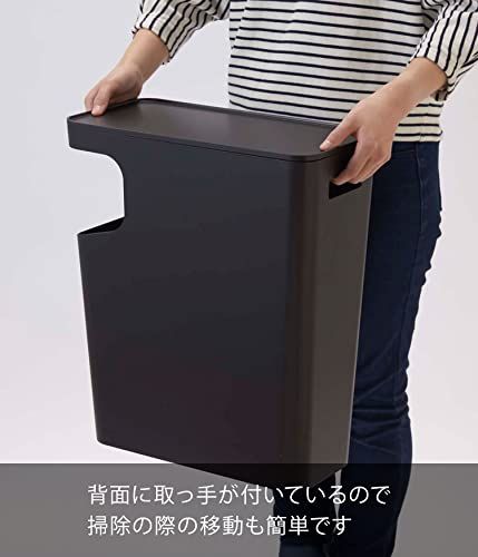 山崎実業(Yamazaki) ダストボックス & サイドテーブル ブラック W38×D18.5×H45cm タワー tower ゴミ箱 ナイトテーブル 3989/ 6b2cf53d