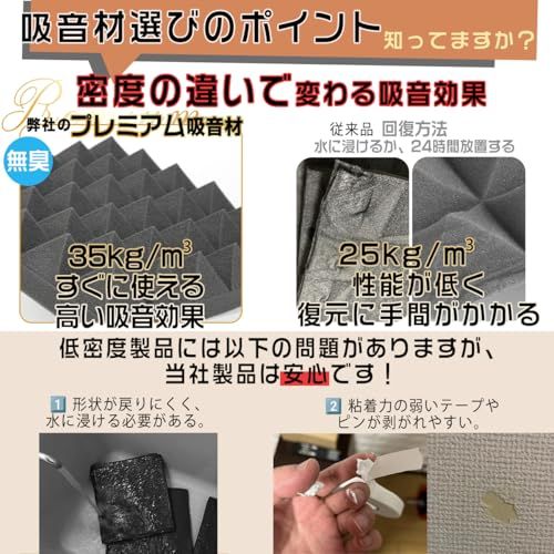 【極厚24枚セット・即時回復】 吸音パネル 防音材 防音 壁 吸音材 壁 高密度 遮音シート 防音パネル 遮音材 防音ボード 防音シート壁 賃貸 剥がせる 騒音対策 窓楽器 部屋装飾 防音マット 取り付け簡単 ホームスタジオ おしゃれ 室内装 8a5e208b