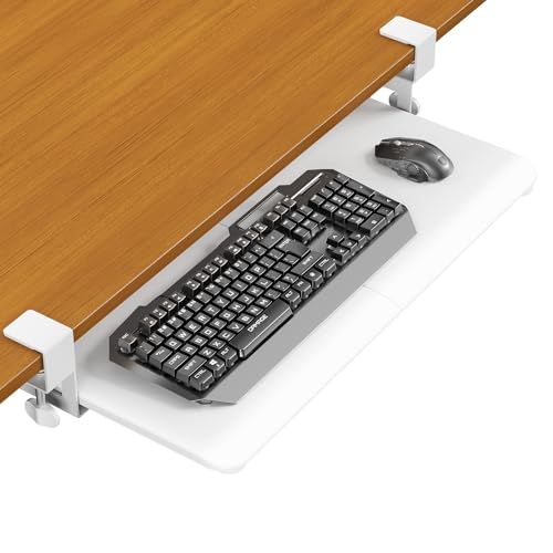 ERGOMAKER キーボードスライダー キーボードトレイ 後付け キーボードスライド式 クランプ式 キーボード引き出し キーボードブリッジ デスク拡張 後付け 机 広げる キーボード収納 マウス収納可能 組立簡単 トレイ幅650*300mm 73445241