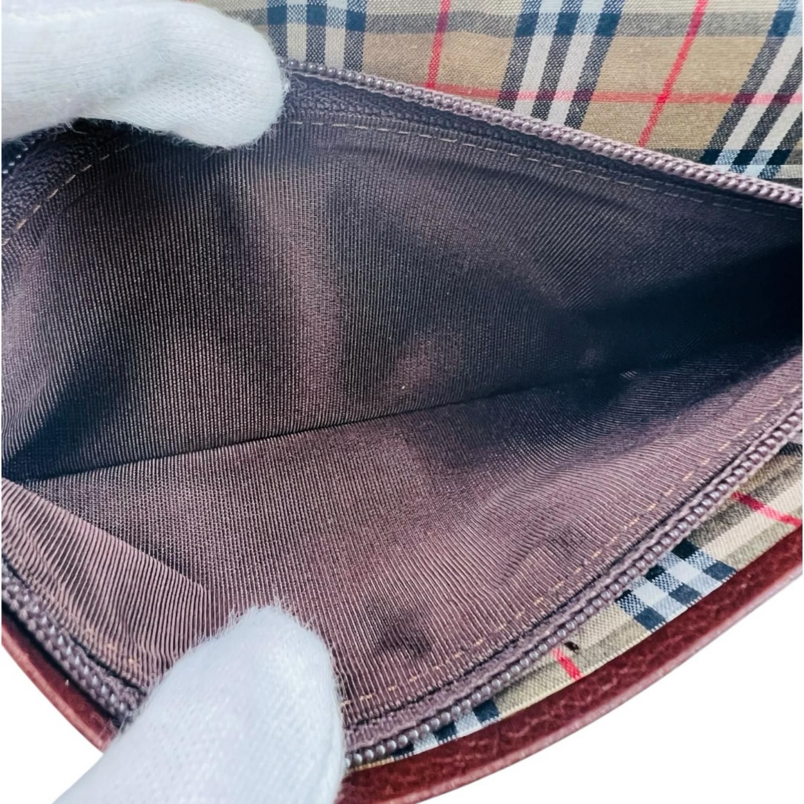BURBERRY バーバリー　長財布　レザー　ブラウン　茶色　ノバチェック