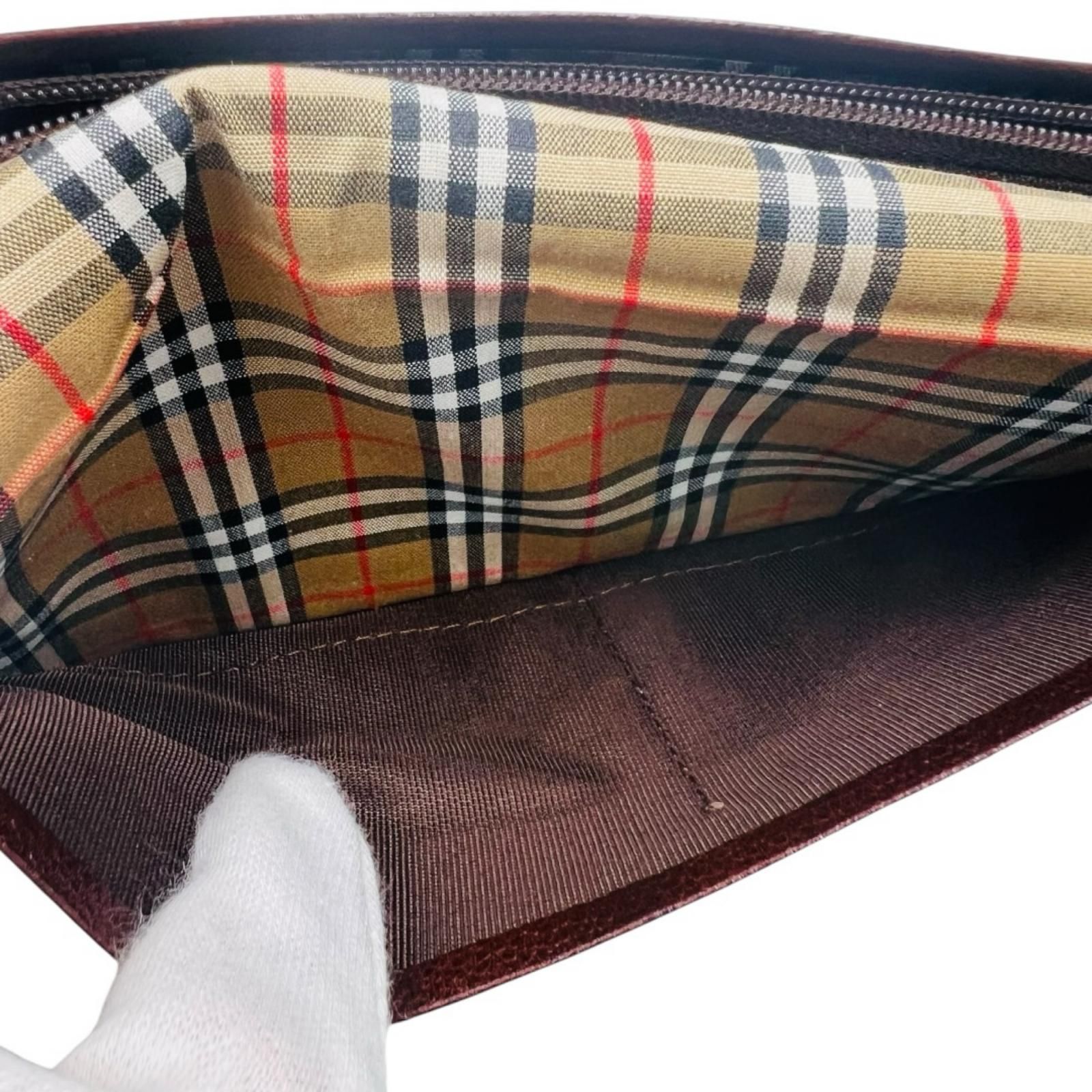 BURBERRY バーバリー　長財布　レザー　ブラウン　茶色　ノバチェック