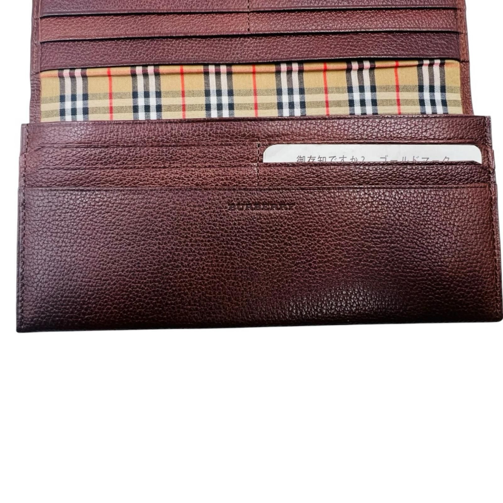 BURBERRY バーバリー　長財布　レザー　ブラウン　茶色　ノバチェック