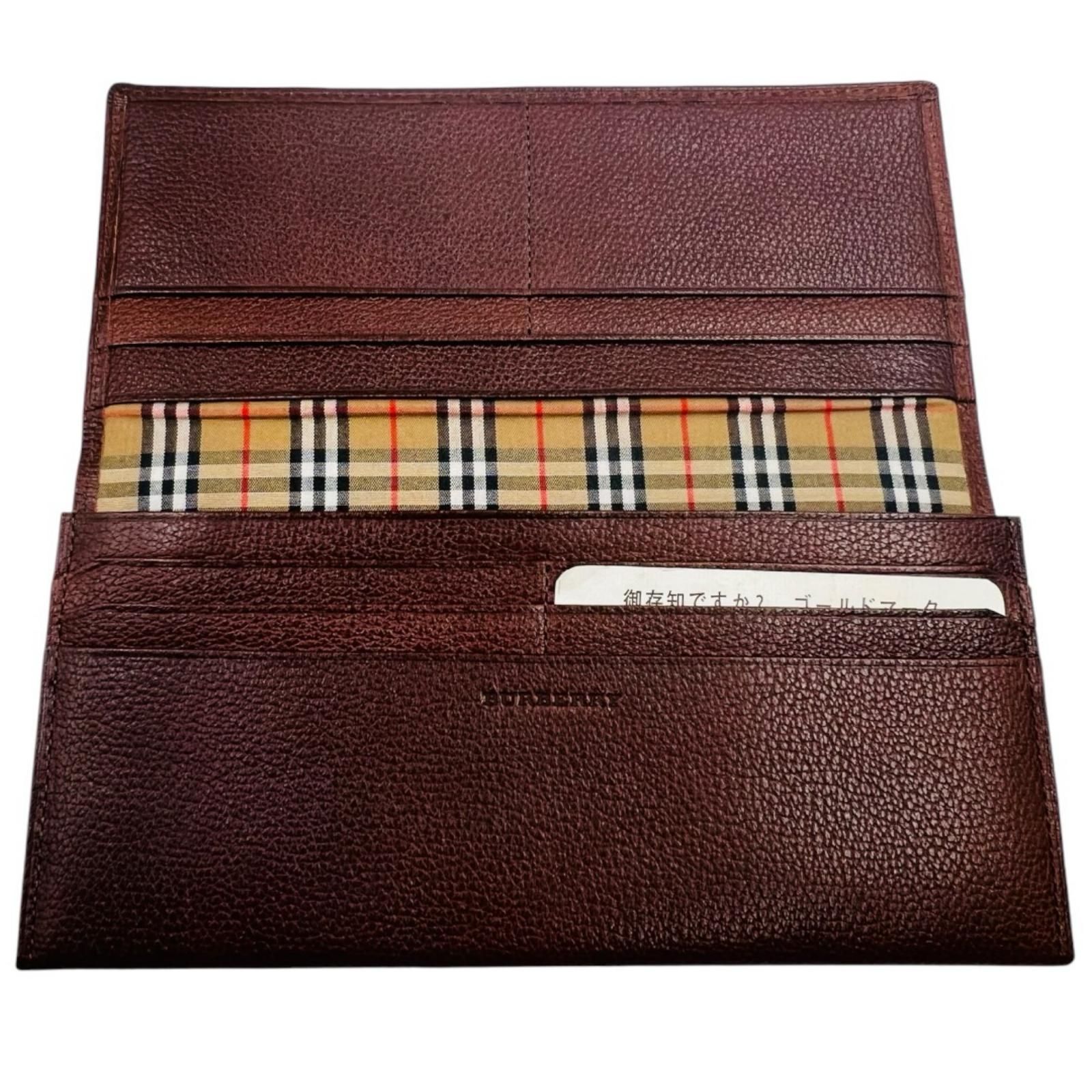 BURBERRY バーバリー　長財布　レザー　ブラウン　茶色　ノバチェック