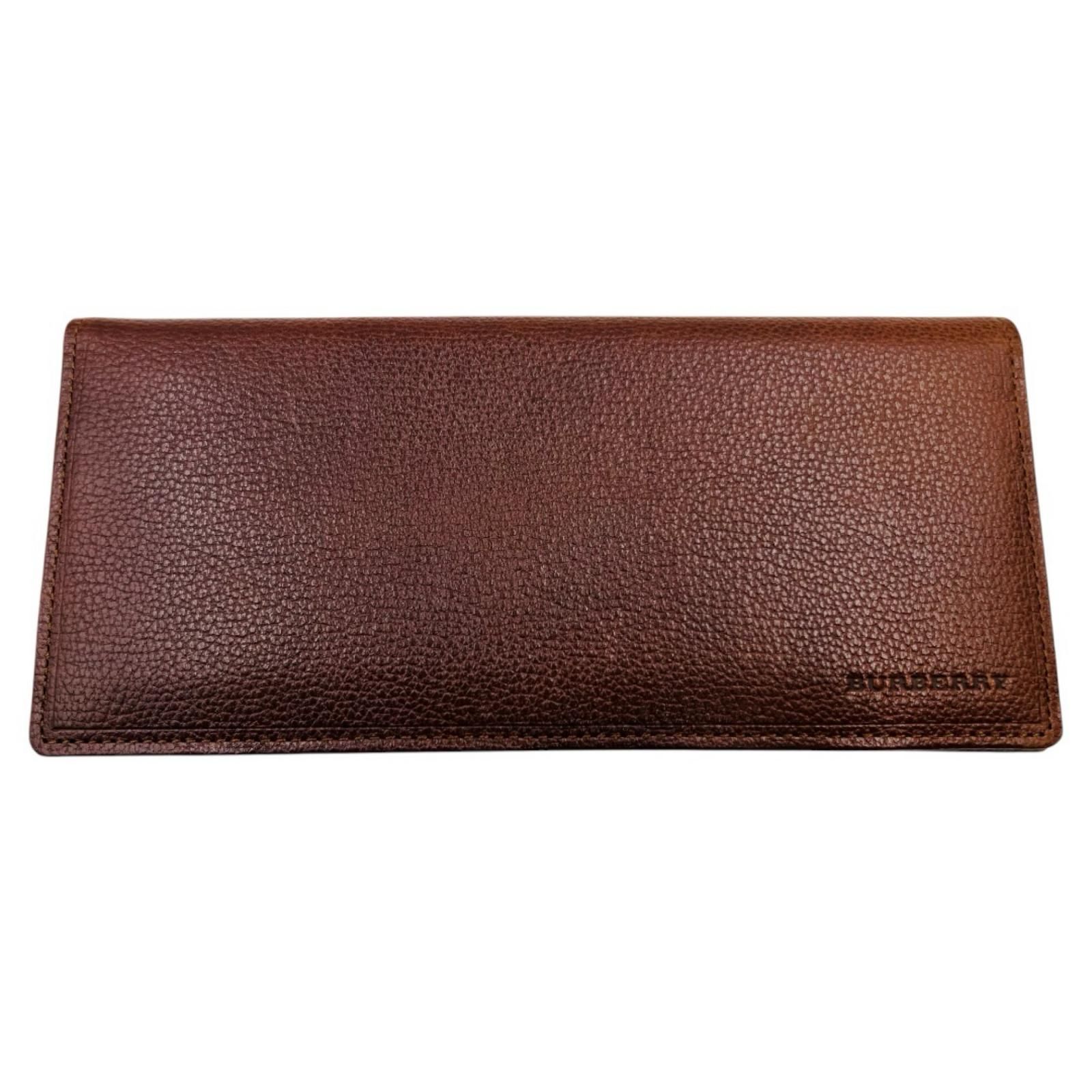 BURBERRY バーバリー　長財布　レザー　ブラウン　茶色　ノバチェック