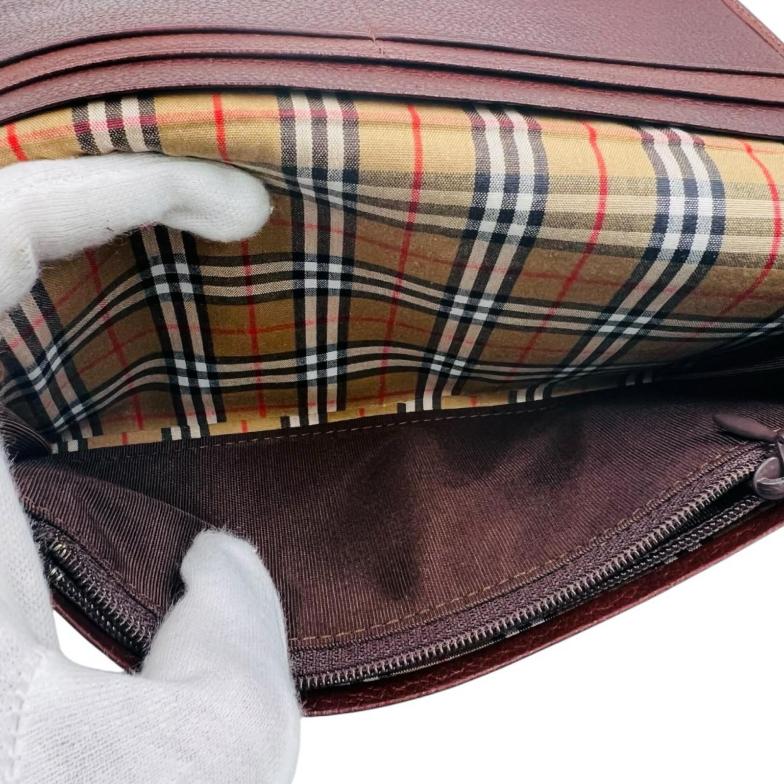BURBERRY バーバリー　長財布　レザー　ブラウン　茶色　ノバチェック