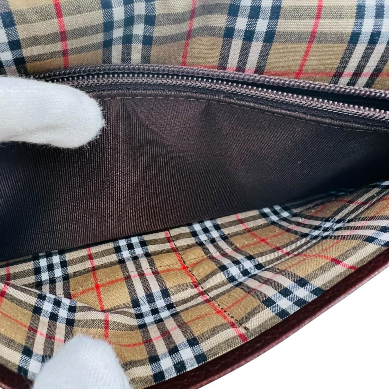 BURBERRY バーバリー　長財布　レザー　ブラウン　茶色　ノバチェック