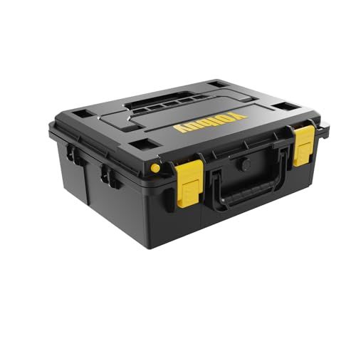 R◆YOIbuy PRO スタックボックス 防水防塵 ツールボックス 頑丈なABS樹脂 システムケース 簡単スタッキング 工具箱 収納ケース 積み重ね収納 気圧開放バルブ付き 施錠穴付き 上面ハンドル付き (箱168仕切板付き) bf3026c1