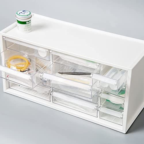 R◆livinbox 12 引き出し 小物入れ 収納ボックス パーツキャビネット 収納ケース 卓上 防塵 ビタミン 薬の整理整頓 マスキングテープ コスメ 手帳用品 手芸 ホビー 模型工具 ツールボックス ホワイト A9-512-WT dc6b2a55