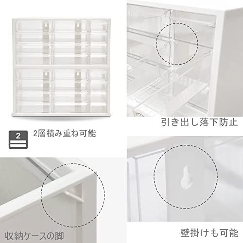 R◆livinbox 12 引き出し 小物入れ 収納ボックス パーツキャビネット 収納ケース 卓上 防塵 ビタミン 薬の整理整頓 マスキングテープ コスメ 手帳用品 手芸 ホビー 模型工具 ツールボックス ホワイト A9-512-WT dc6b2a55