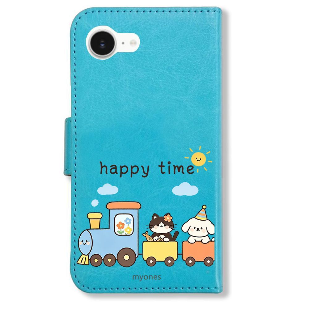 新品未使用】 iPhone14 Pro 手帳型スマホ ケース (色：ブルー×アニマル