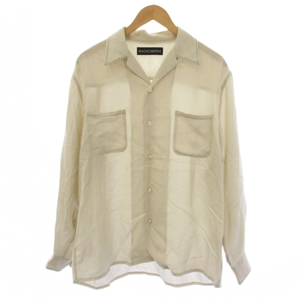ワコマリア WACKO MARIA 50's OPEN COLLAR SHIRT オープンカラーシャツ 長袖 M グレージュ /BM
