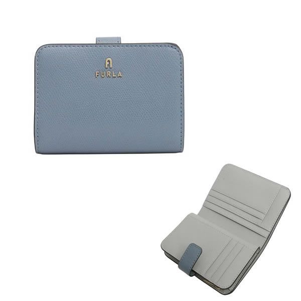 フルラ FURLA 二つ折り財布 折り畳み CAMELIA S COMPACT WALLETS wp00315-are000-4352s ブルー ライトブルー CELESTIAL+COLOR CRISTALLO d int.