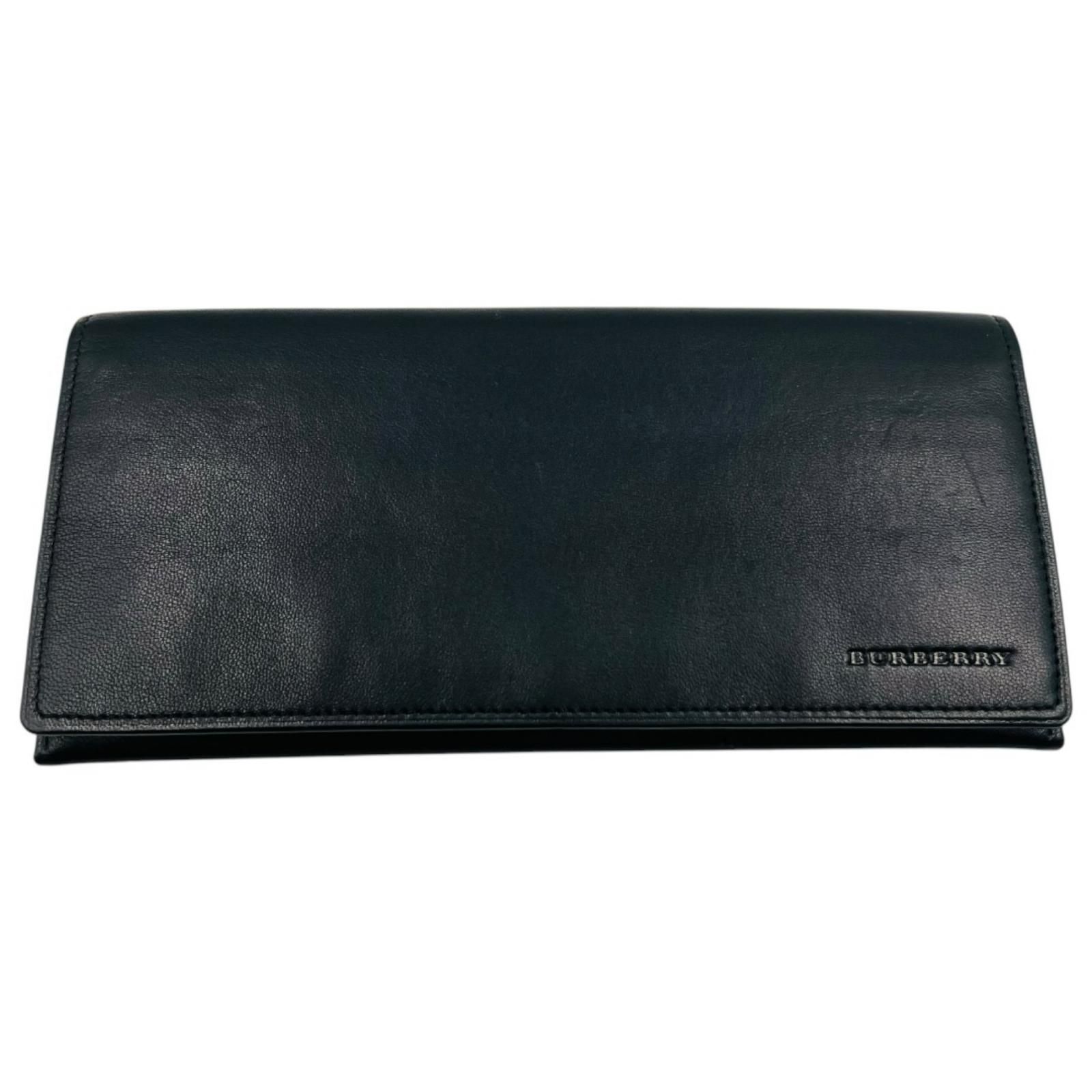 BURBERRY バーバリー 長財布 レザー ブラック 黒 ノバチェック BURBERRY バーバリー 長財布 レザー ブラック 黒 ノバチェック