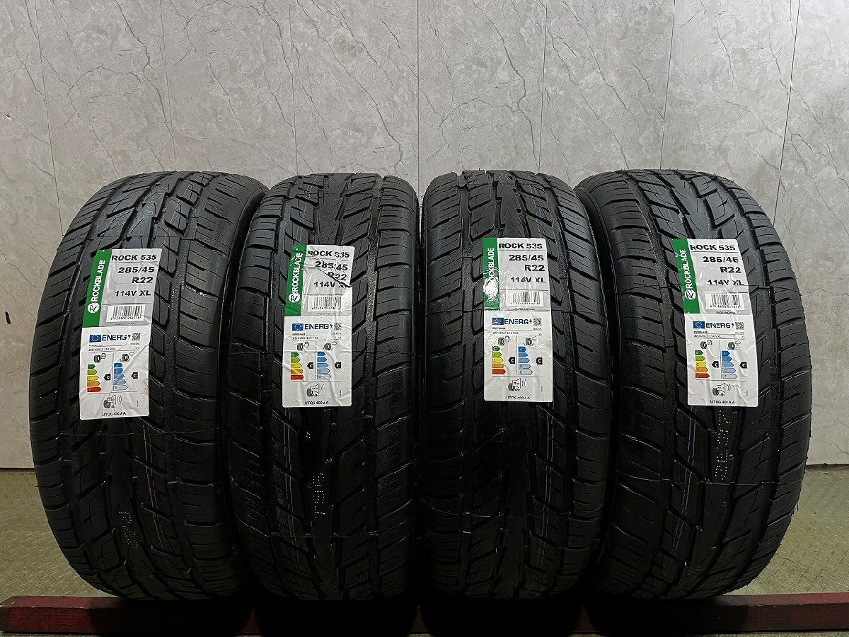 【新品】2026年製 札幌発 交換作業可 ROCKBLADE ROCK535 285/45R22 114V XL 22インチ 夏タイヤ 4本 エスカレード ランクル200等　(VTY105)