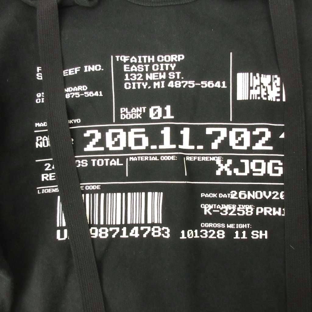 シャリーフ SHAREEF 19SS スウェット トレーナー プリント ベルト 長袖 2 黒 ブラック 0612 シャリーフ SHAREEF 19SS スウェット トレーナー プリント ベルト 長袖 2 黒 ブラック 0612
