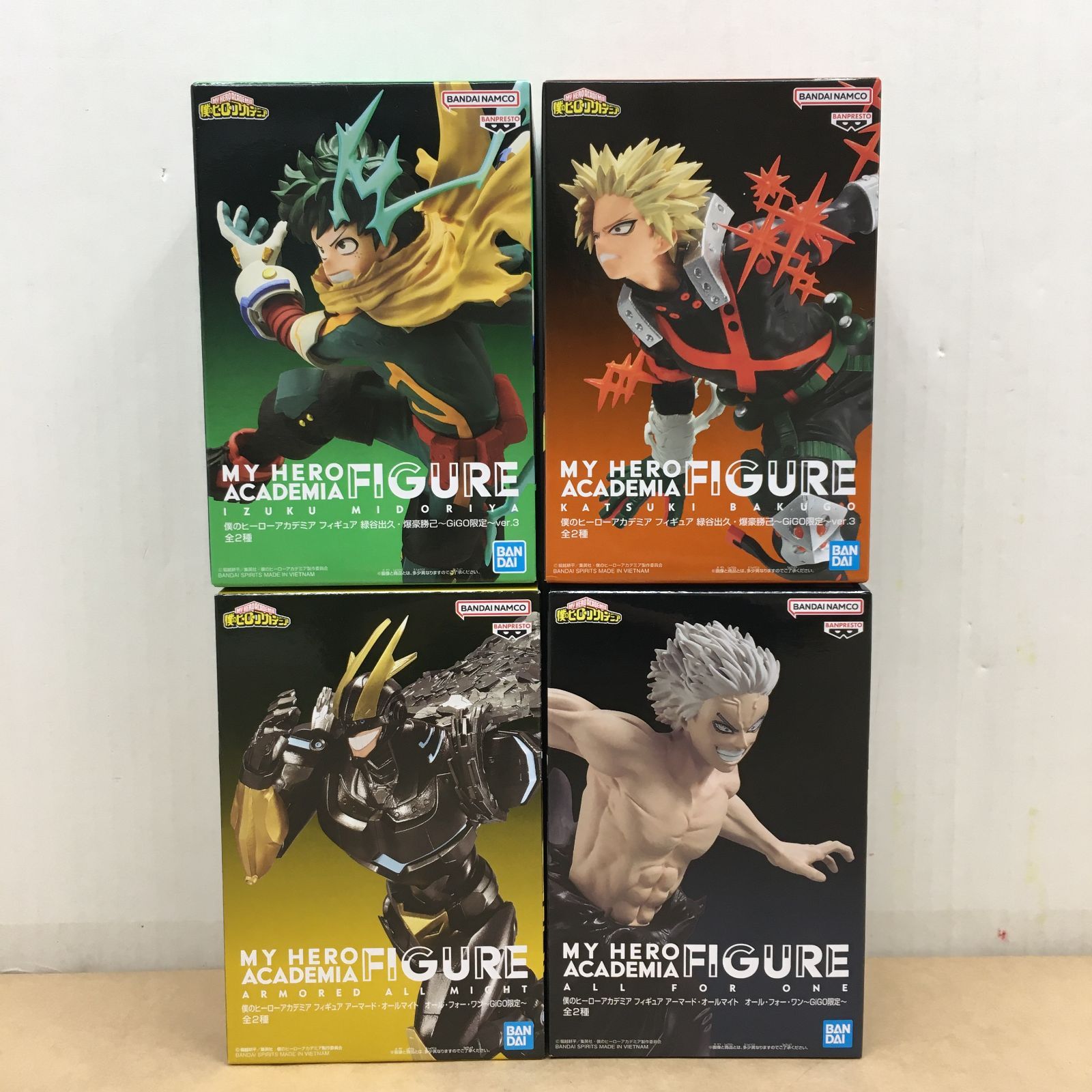 未開封 ヒロアカ GiGO限定 フィギュア 4種セット 緑谷 爆豪 オール
