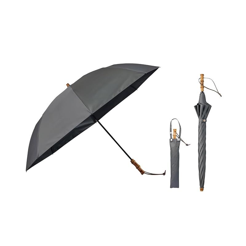 【新品】 【2026】最強の日傘 UVO(ウーボ) CALM 2段折 60cm 無地 ミニ グレー(限定色) ≪遮熱/遮光率100%/UVカット率100%/UPF50+/晴雨兼用≫ 折りたたみ傘 親骨60cm 大きい 長折兼用 Wpc バンブー UV102CL