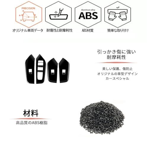 【GIKAKU】5代目 プリウス60系 アクセサリー ZVW60 ZVW65 MXWH60 MXWH65 新型プリウス60系アクセサリー パワーウィンドウスイッチパネル ドアパネルカバー インテリアパネル（ピアノブラック）ts cdcc1d12
