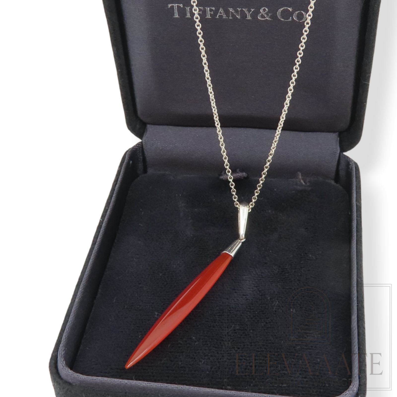 極希少 美品 Tiffany&Co. ヴィンテージ ティファニー カーネリアン フェザー シルバー ネックレス SV925 TO929