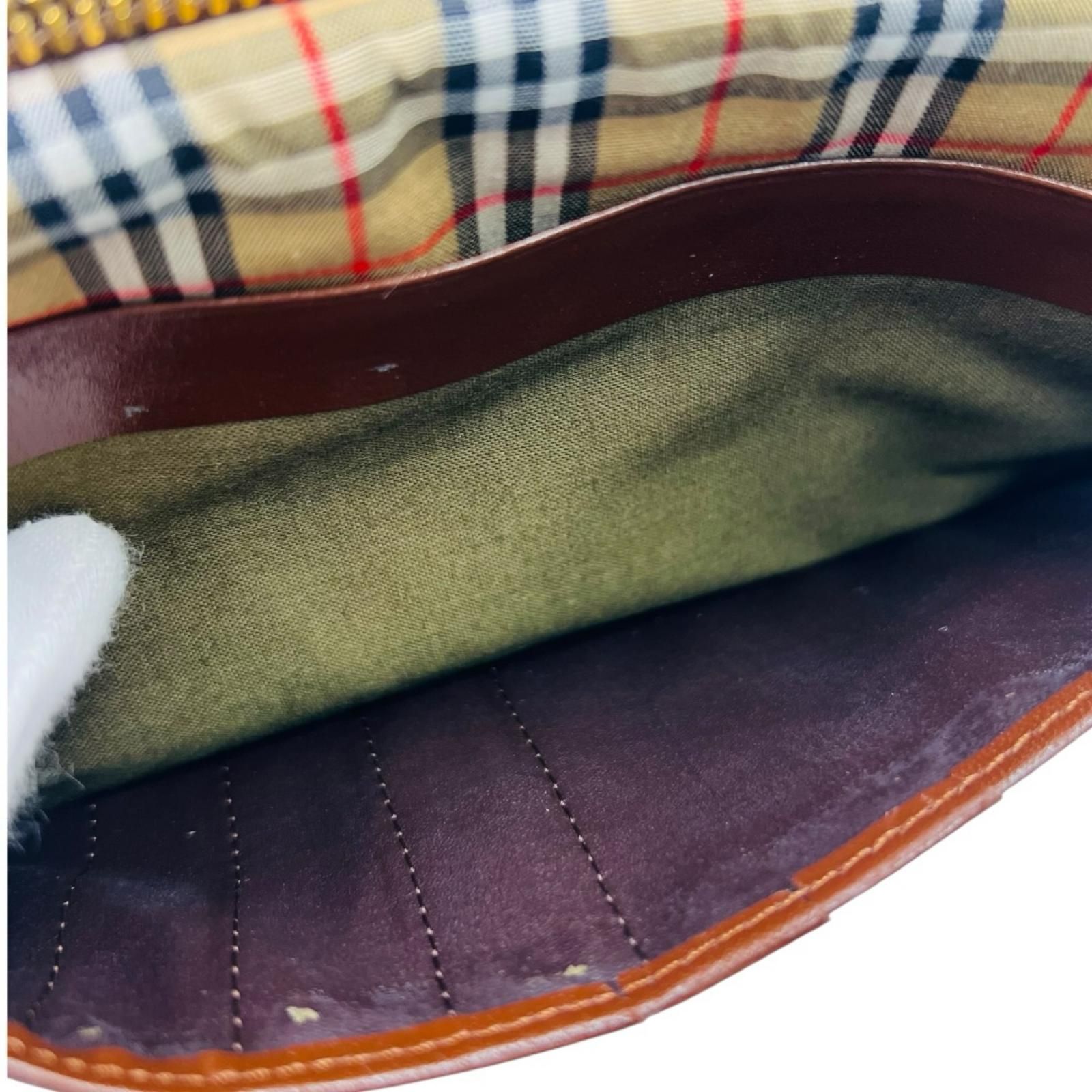 BURBERRY バーバリー 長財布 レザー ブラウン 茶色 ノバチェック BURBERRY バーバリー 長財布 レザー ブラウン 茶色 ノバチェック