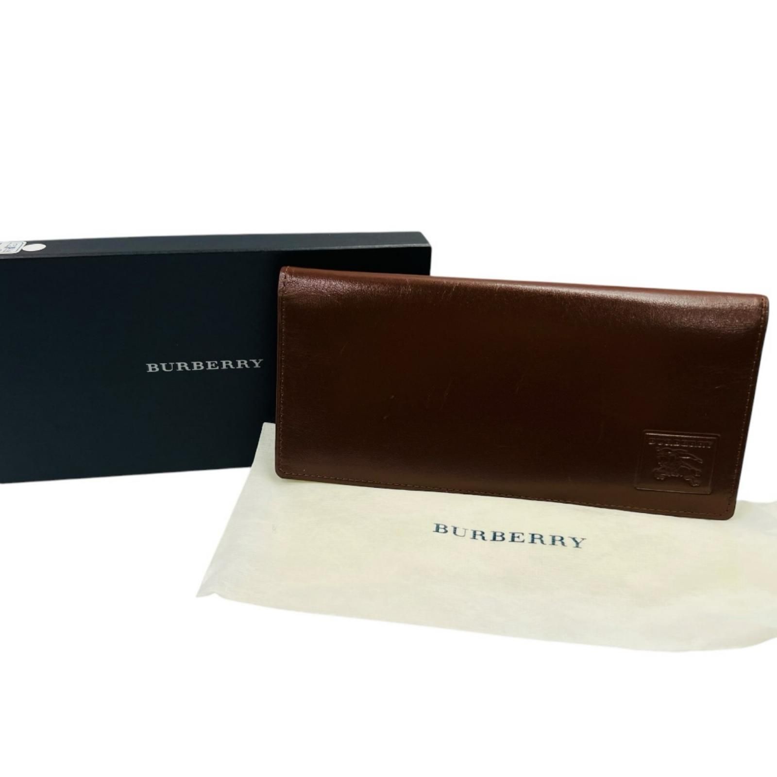 BURBERRY バーバリー　長財布　レザー　ブラウン　茶色　ノバチェック