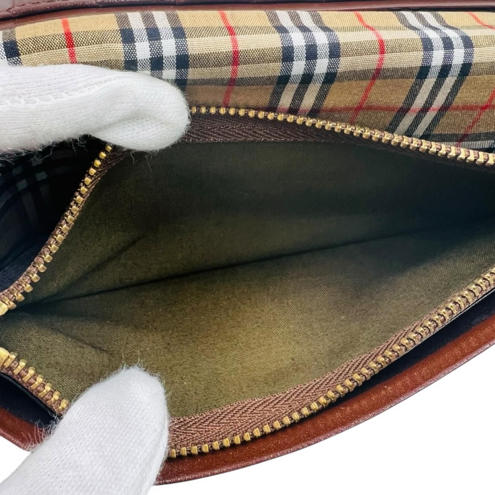 BURBERRY バーバリー 長財布 レザー ブラウン 茶色 ノバチェック BURBERRY バーバリー 長財布 レザー ブラウン 茶色 ノバチェック
