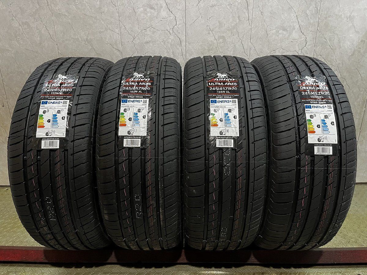 【新品】2026年製 札幌発 引取OK ARIVO ULTRA ARZ5 245/45ZR20 103W XL 20インチ 夏タイヤ 4本 クラウンセダン 40ヴェルファイア等(VTM593)