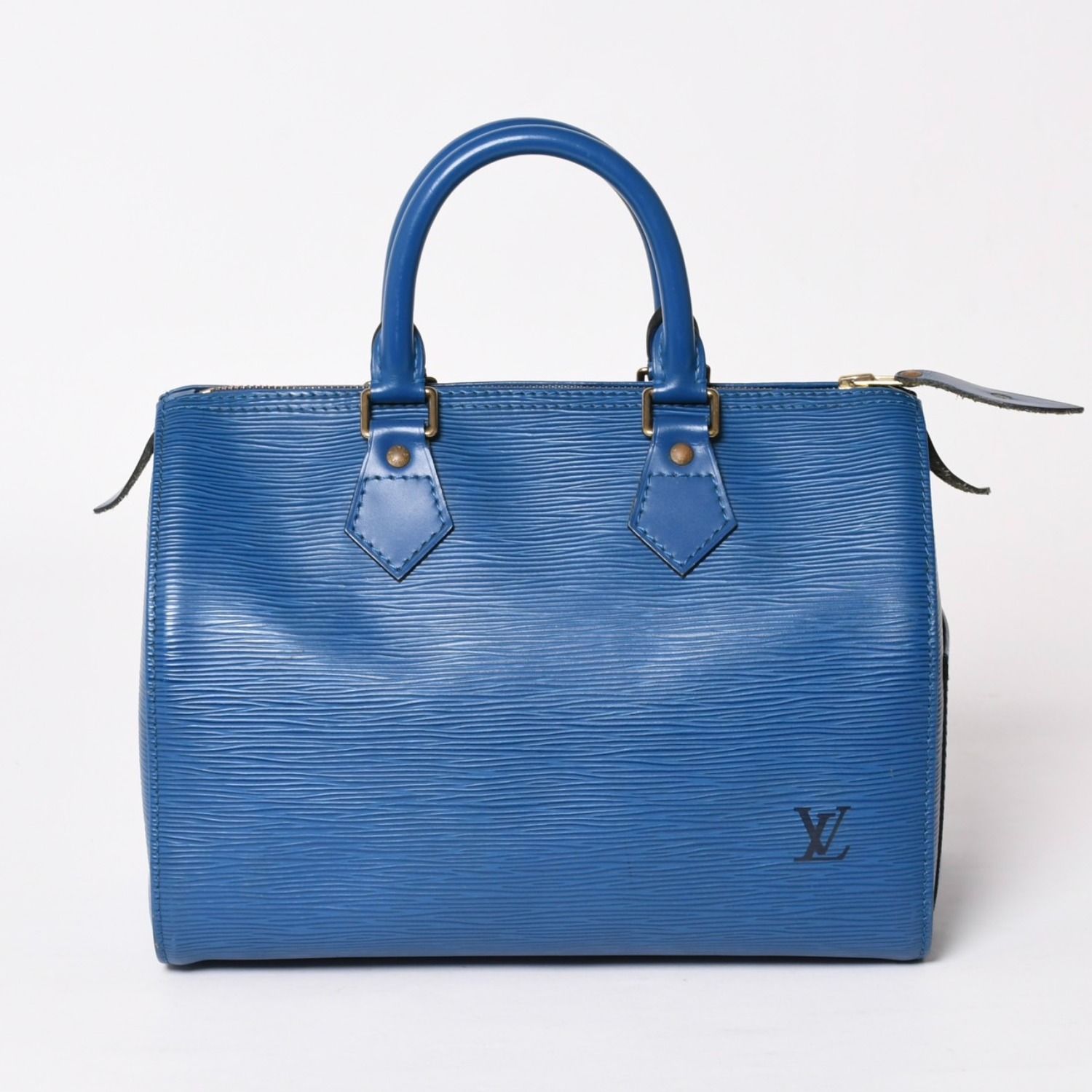 LOUIS VUITTON ルイヴィトン スピーディ25 ハンドバッグ M43015 エピ レザー ブルー ゴールド金具 美品 中古 4a004202