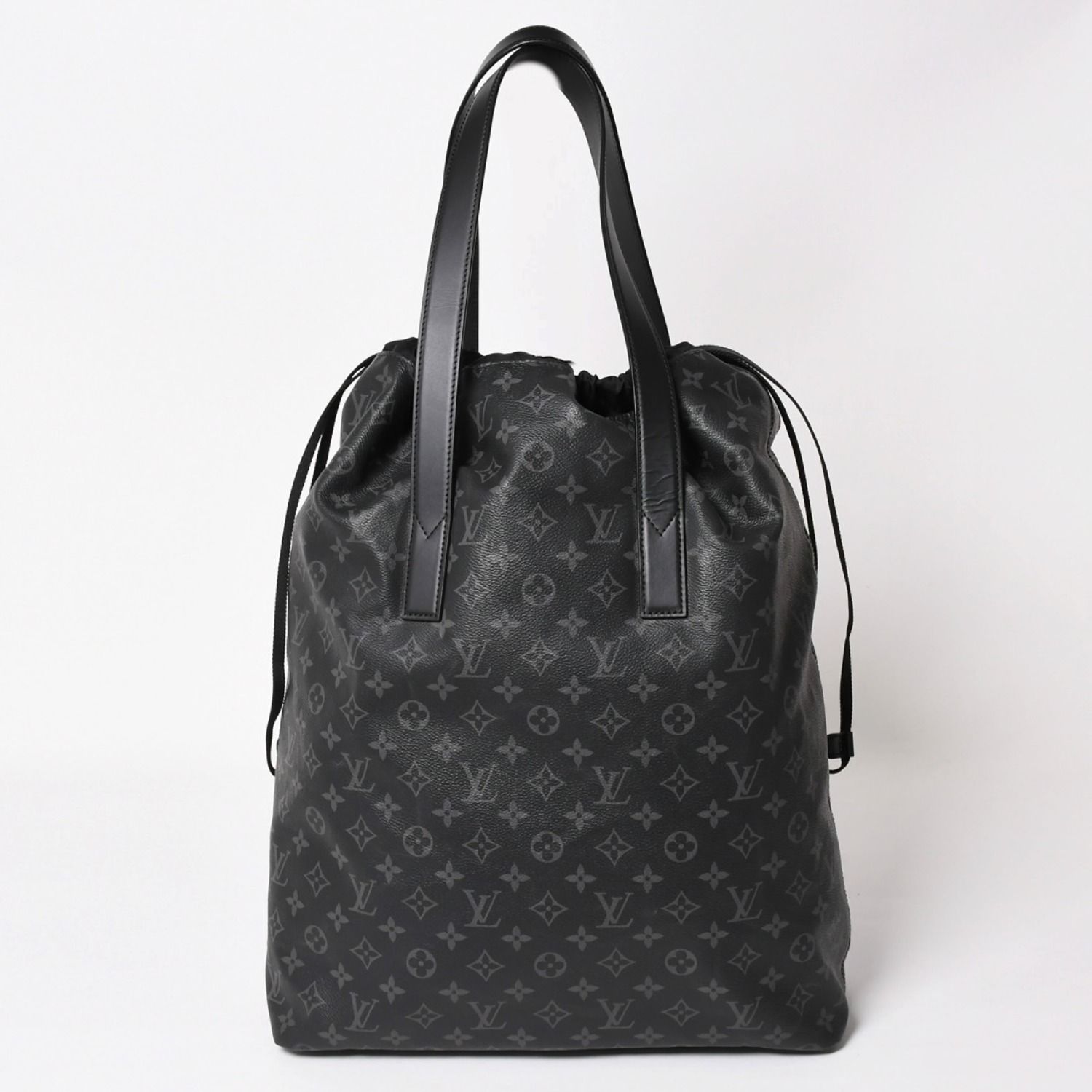 極美品 LOUIS VUITTON ルイヴィトン モノグラム エクリプス カバ ライト トートバッグ ポーチ付き M44228 ブラック 中古 4a003978
