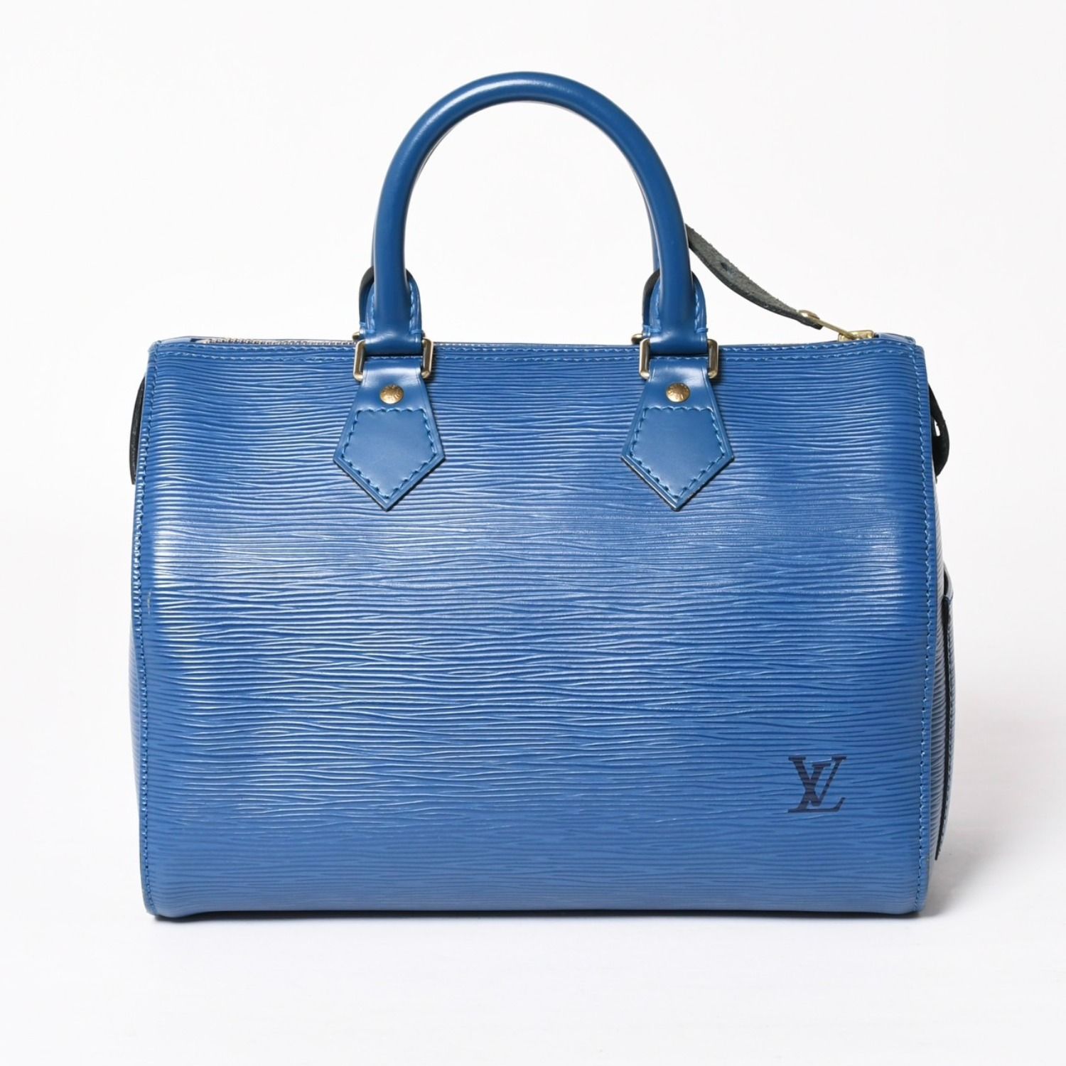 LOUIS VUITTON ルイヴィトン スピーディ25 ハンドバッグ M43015 エピ レザー ブルー ゴールド金具 美品 中古 4a004218