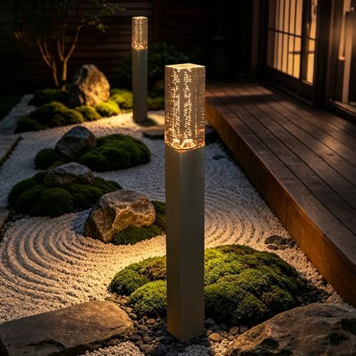 GWSOLAR【スタイリッシュ透明感のある光！ソーラー ライト2個組/ 6cm角・高さ63cm/ ナトリウム灯色,アクリルスクェア形】自動点灯・自動消灯IP65、配線不要、簡単設置、ネジ止め・挿し込み可、公園・パーク/ガーデン・お庭/デッキ/ 16a1316d
