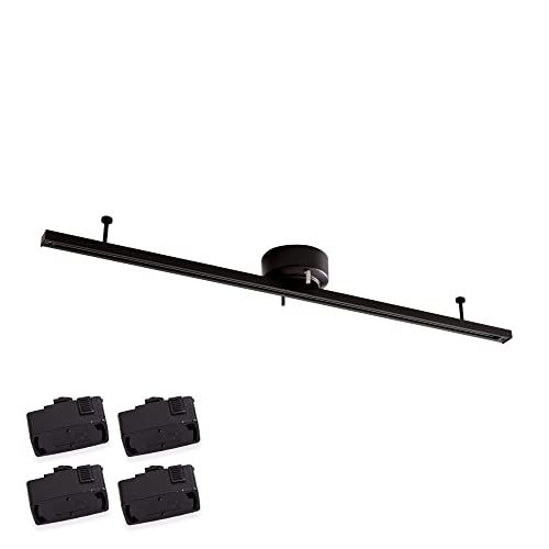 VENTOTA ダクトレール ライティングレール 1m 可動範囲96cm ライティングバー スポットライトレール レール照明 ライティングダクト オシャレ 照明 工事不要 間接照明 天井照明 Kalos BK 黒 100 プラグ付き ソケット 2503b437
